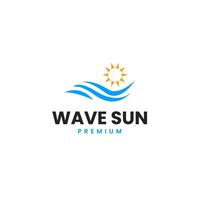 Welle mit Sonne Logo Design Illustration Idee vektor