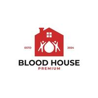 blod hus logotyp design illustration aning vektor