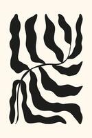 monochromatisch Zeichnung zappeln Ast auf Weiß Hintergrund im matisse Stil. modern Design Vorlage zum Innere Dekor, Banner, Abdeckung, drucken, Postkarte. vektor