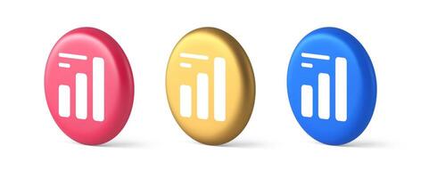 Bar Graph Geschäft Analysieren Taste Diagramm profitieren Fortschritt Lager Markt Statistiken 3d isometrisch Kreis Symbol vektor