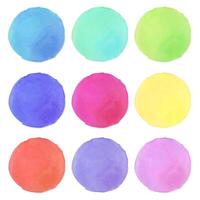vattenfärg runda pastell Färg cirklar samling vektor
