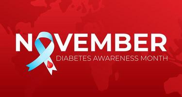 November Diabetes Bewusstsein Monat Hintergrund Illustration mit Band vektor