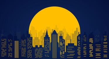 Nacht Stadt oder Stadtbild Illustration Hintergrund vektor