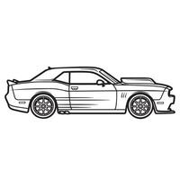 ziehen Rennen Auto Gliederung Illustration im schwarz und Weiß vektor