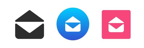 Email eingehend Botschaft öffnen Briefumschlag Digital Korrespondenz Kommunikation Symbol einstellen eben vektor
