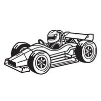 Go-Kart mit Treiber Clip Art Illustration vektor