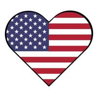 amerikan flagga design med kärlek form vektor