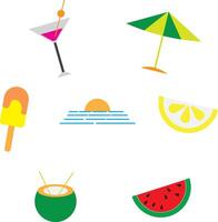 uppsättning av sommar ikoner design vektor