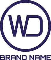 wd Brief Initiale Logo mit Kreis vektor