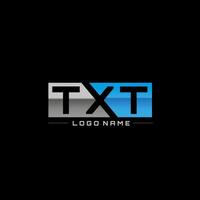 TXT Initiale Brief und Rechteck Logo Design vektor