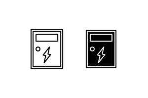 elektrisch Panel Box . elektrisch Verteilung Symbol. editierbar auf Weiß Hintergrund vektor