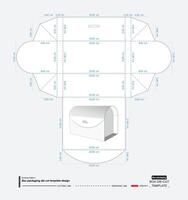 förpackning låda detaljhandeln dö skära design mall vektor