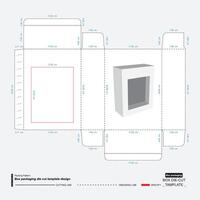 Box Verpackung sterben Schnitt Vorlage Design 3d spotten oben vektor