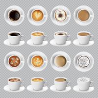 Realistiska olika slags kaffe