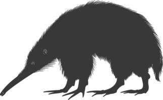 Silhouette Ameisenbär Tier schwarz Farbe nur voll Körper vektor