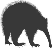 Silhouette Ameisenbär Tier schwarz Farbe nur voll Körper vektor