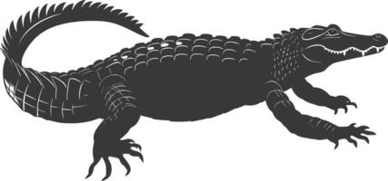 Silhouette Alligator Tier schwarz Farbe nur voll Körper vektor