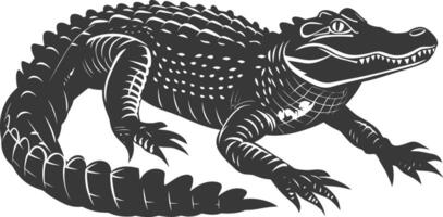 Silhouette Alligator Tier schwarz Farbe nur voll Körper vektor