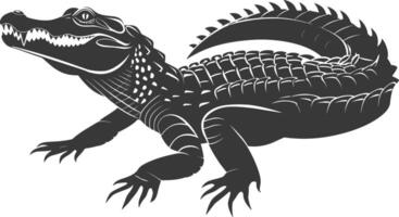 Silhouette Alligator Tier schwarz Farbe nur voll Körper vektor