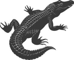 Silhouette Alligator Tier schwarz Farbe nur voll Körper vektor