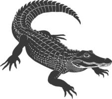 Silhouette Alligator Tier schwarz Farbe nur voll Körper vektor