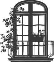 Silhouette ästhetisch Fenster schwarz Farbe nur vektor