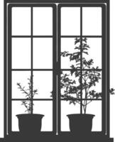 Silhouette ästhetisch Fenster schwarz Farbe nur vektor