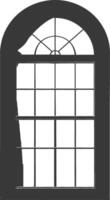 Silhouette Fenster klassisch schwarz Farbe nur voll vektor