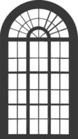 Silhouette Fenster klassisch schwarz Farbe nur voll vektor