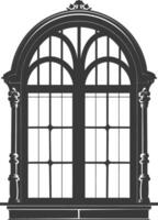 Silhouette Fenster klassisch schwarz Farbe nur voll vektor