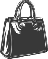 Silhouette Frauen Handtasche schwarz Farbe nur voll vektor