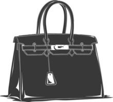 Silhouette Frauen Handtasche schwarz Farbe nur voll vektor