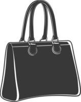 Silhouette Frauen Handtasche schwarz Farbe nur voll vektor