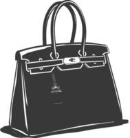 Silhouette Frauen Handtasche schwarz Farbe nur voll vektor