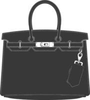 Silhouette Frauen Handtasche schwarz Farbe nur voll vektor