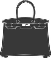 Silhouette Frauen Handtasche schwarz Farbe nur voll vektor