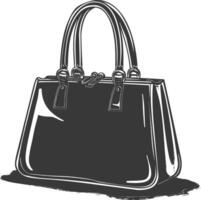 silhuett kvinnor handväska svart Färg endast full vektor