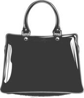 Silhouette Frauen Handtasche schwarz Farbe nur voll vektor