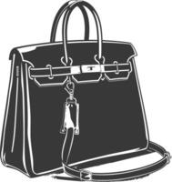 Silhouette Frauen Handtasche schwarz Farbe nur voll vektor