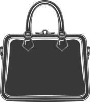 Silhouette Frauen Handtasche schwarz Farbe nur voll vektor