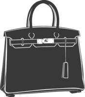 Silhouette Frauen Handtasche schwarz Farbe nur voll vektor