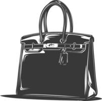 Silhouette Frauen Handtasche schwarz Farbe nur voll vektor