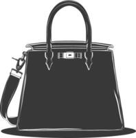 Silhouette Frauen Handtasche schwarz Farbe nur voll vektor