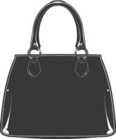 Silhouette Frauen Handtasche schwarz Farbe nur voll vektor