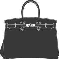 Silhouette Frauen Handtasche schwarz Farbe nur voll vektor