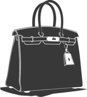 Silhouette Frauen Handtasche schwarz Farbe nur voll vektor