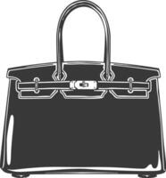 Silhouette Frauen Handtasche schwarz Farbe nur voll vektor