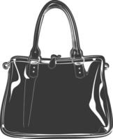 silhuett kvinnor handväska svart Färg endast full vektor