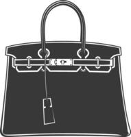 Silhouette Frauen Handtasche schwarz Farbe nur voll vektor