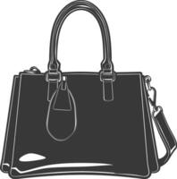 Silhouette Frauen Handtasche schwarz Farbe nur voll vektor